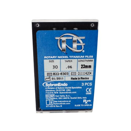 Kerr Dental 822-6303 TF Twisted Endodontic Files .06 23mm #30 3/Bx Kerr Dental 822-6303 TF Twisted Endodontic Files .06 23mm #30 3/Bx